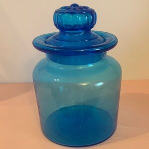 Vintage Takahashi Blue Glass Apothecary Jar Japan